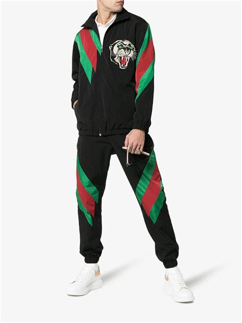 gucci tracksuit tiger|black Gucci tracksuit.